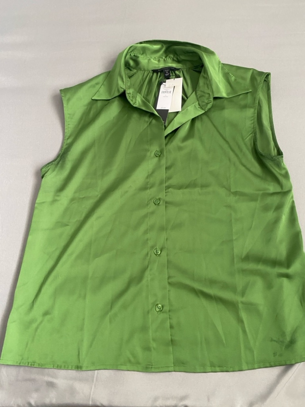 Banana Republic Sleeveless Button-Front Lime Green Blouse